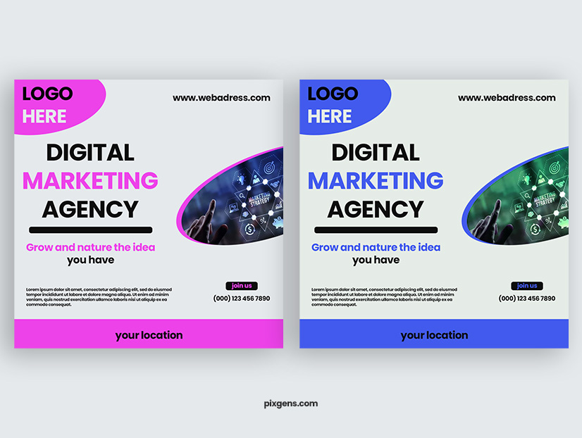 Digital marketing Corporate socials Template